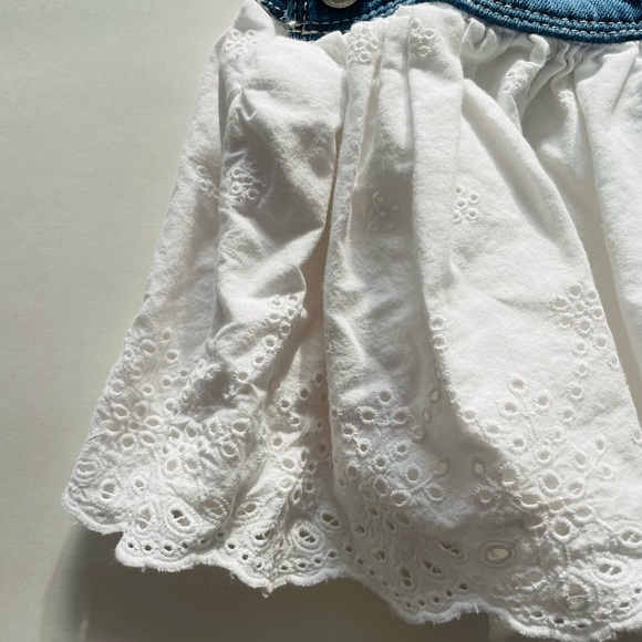 Vintage Osh-Kosh Denim Overall Eyelet Dress 2T - Picture 5 of 6